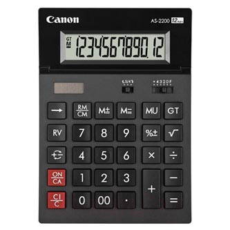 Canon Kalkulačka AS-2200, černá, stolní, dvanáctimístná