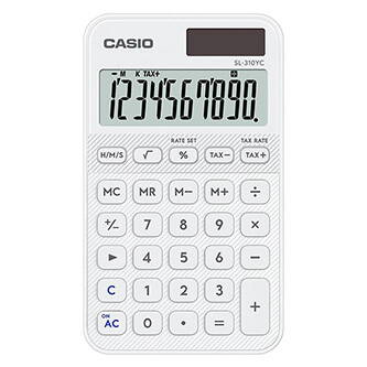 Casio Kalkulačka SL 310 YC WE, bílá, kapesní, desetimístná, duální napájení