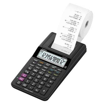 Casio Kalkulačka HR 8 RCE BK, černá, stolní, dvanáctimístná, jednobarevný tisk