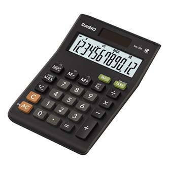 Casio Kalkulačka MS 20 B S, černá, stolní s výpočtem DPH, dvanáctimístná
