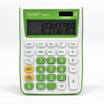 Rebell Kalkulačka RE-SDC912GR BX, zelená, stolní, dvanáctimístná