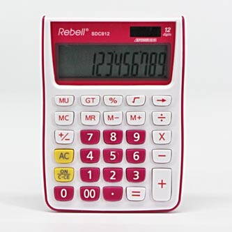 Rebell Kalkulačka RE-SDC912PK BX, růžová, stolní, dvanáctimístná