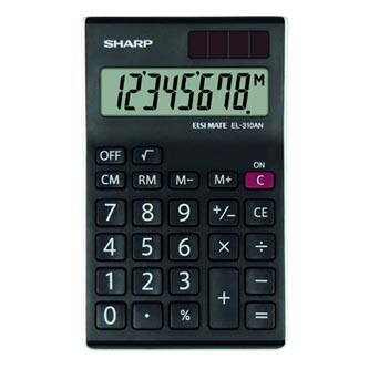Sharp Kalkulačka EL-310ANWH, černo-bílá, stolní, osmimístná