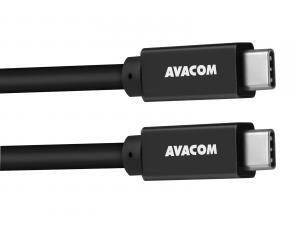 Kabel USB (3.2 gen 2), USB C M- USB C M, M/M, 1m, Power Delivery 60W, černý, Avacom, datový a nabíjecí kabel, E-Mark chip