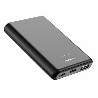 SWISSTEN, Power Bank, POWER LINE, Li-Pol, 5V, nabíjení mobilních telefonů aj., 22013910, 5000mAh, microUSB, USB-A, USB-C, černá