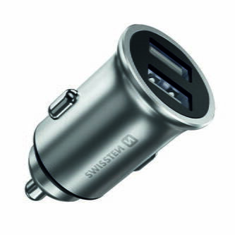 Adaptér do auta SWISSTEN 24W, 2 porty, USB-A