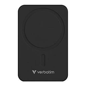 Verbatim, power banka s bezdrátovým nabíjením, 5V, nabíjení telefonu, 32223, 20000mAh, magnetické připevnění, Černá