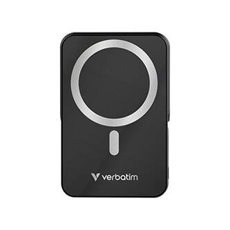 Verbatim, power banka s bezdrátovým nabíjením, 5V, nabíjení telefonu, 32264, 10 000mAh, magnetické připevnění, černá