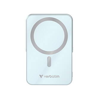 Verbatim, power banka s bezdrátovým nabíjením, 5V, nabíjení telefonu, 32266, 10 000mAh, magnetické připevnění, Modrá