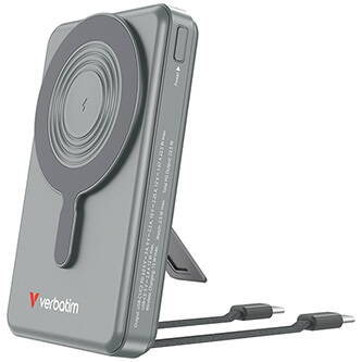 Verbatim power banka Charge ,n, Go 2C  Display s kabely 12V, nabíjení telefonu, 32272, 10000mAh, magnetické připevnění, Šedá
