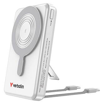 Verbatim power banka Charge ,n, Go 2C  Display s kabely 12V, nabíjení telefonu, 32273, 10000mAh, magnetické připevnění, stříbrná