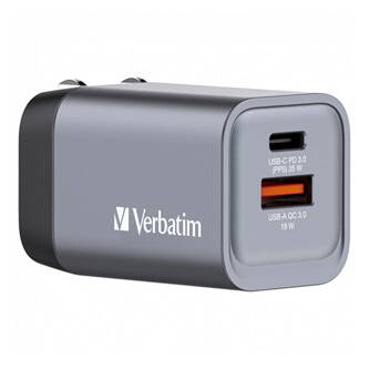GaN nabíječka do sítě Verbatim, USB 3.0, USB C, šedá, 35 W, vyměnitelné vidlice C,G,A
