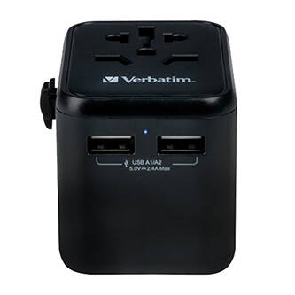 Verbatim, Cestovní adaptér univerzální World-to-World UTA-01 USB-A, černý, 12 W