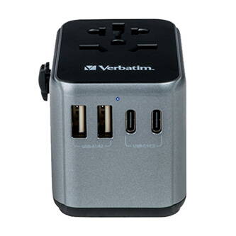 Verbatim, Cestovní adaptér univerzální World-to-World UTA-03 USB-A, USB-C, černý, 30 W
