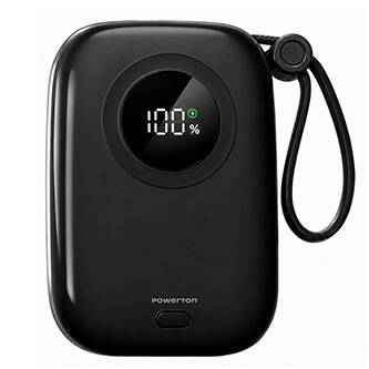 Powerton ENERGY DARK EDITION 10000mAh, 2x USB-C, 22.5W, integrovaný kabely, černá