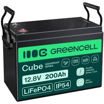 Green Cell CUBE LiFePO4  battery 200Ah 12.8V 2560Wh Solární baterie pro karavan, solární panely, food truck.nezávislý energetický