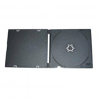 Box na 1 ks CD, měkký plast, černý, tenký, No Name, 5.2 mm, 200-pack