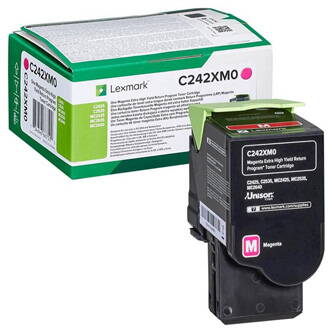 Lexmark originální toner C242XM0, magenta, 3500str., extra high capacity, return, Lexmark C2425dw,C2535dw,MC2425adw,MC2535adwe,MC2