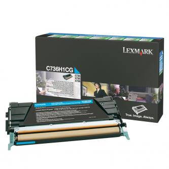 Lexmark originální toner C736H1CG, cyan, 10000str., high capacity, return, Lexmark C736, X736, X738, O