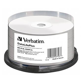 Verbatim BD-R, Single Layer 25GB, spindle, 43743, 6x, 25-pack