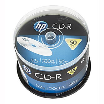 HP CD-R, CRE00017-3, 69307, 50-pack, 700MB, 52x, 80min., 12cm, bez možnosti potisku, cake box, Standard, pro archivaci dat