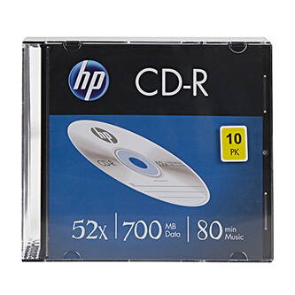 HP CD-R, CRE00085-3, 69310, 10-pack, 700MB, 52x, 80min., 12cm, bez možnosti potisku, slim case, Standard, pro archivaci dat