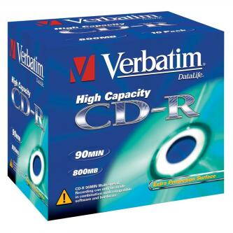 Verbatim 43428, DataLife, 800 Extra Protection, 90min., CD-R, 12cm, bez možnosti potisku, jewel box, Standard, 40x, 10-pack, pro a