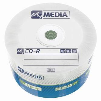 MyMedia CD-R, 69201, 50-pack, 700MB, 52x, 80min., 12cm, bez možnosti potisku, wrap, Standard, pro archivaci dat