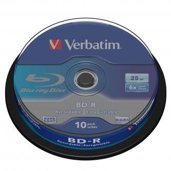 Verbatim BD-R, Single Layer, 25GB, cake box, 43742, 6x, 10-pack, pro archivaci dat