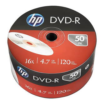 HP DVD-R, Inkjet Printable, 69303, 4.7GB, 16x, bulk, 50-pack, 12cm, pro archivaci dat