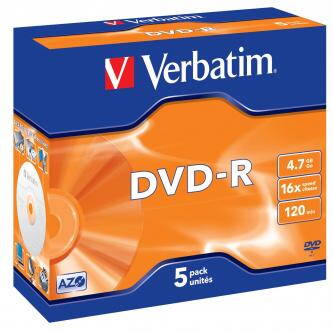 Verbatim DVD-R, 43519, DataLife PLUS, 4.7GB, 12cm, General, Advanced Azo+, bez možnosti potisku, Scratch Resistant, jewel box, 16x