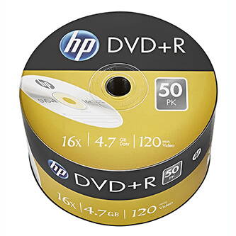 HP DVD+R, DRE00070-3, 69305, 50-pack, 4.7GB, 16x, 12cm, bulk, bez možnosti potisku, pro achivaci dat
