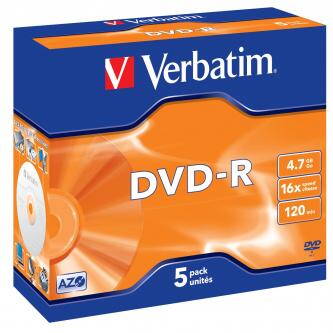 Verbatim DVD-R, DataLife PLUS, 43518, 4.7GB, 16x, jewel box, 1 KUS, Scratch Resistant, 12cm, General, Advanced Azo+, Matte Silver,