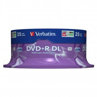 Verbatim DVD+R DL, Double Layer Matt Silver, 43757, 8.5GB, 8x, spindle, 25-pack, 12cm, pro archivaci dat