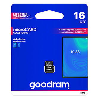 Goodram Micro Secure Digital Card, 16GB, micro SDHC, M1A0-0160R12, UHS I, pro archivaci dat