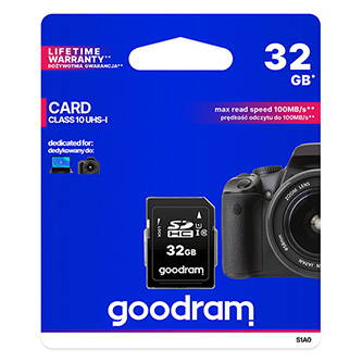 Goodram Secure Digital Card, 32GB, SDHC, S1A0-0320R11, S1A0-0320R12, UHS-I U1 (Class 10)