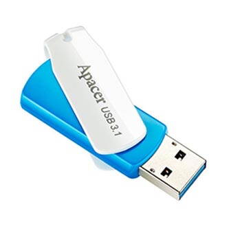 Apacer USB flash disk, USB 3.0 (3.2 Gen 1), 32GB, AH357, modrý, AP32GAH357U-1, USB A, s otočnou krytkou
