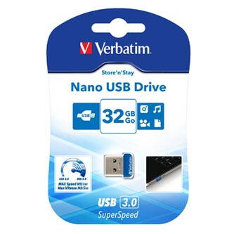 Verbatim USB flash disk, 3.0, 32GB, NANO Store,N,Stay, modrý, 98710