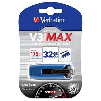 Verbatim USB flash disk, 3.0, 32GB, Store ,n, Go V3 MAX, modrý, 49806