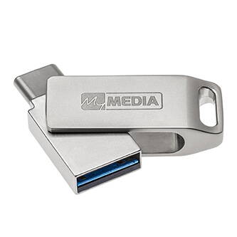 MyMedia MyDual USB 3.2 Gen 1, 32GB, 69269, stříbrný, 69269, USB A / USB C, s otočnou krytkou