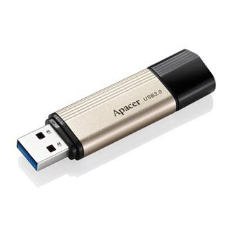 Apacer USB flash disk, 3.0, 64GB, AH353, zlatý, černý, AP64GAH353C-1, s krytkou
