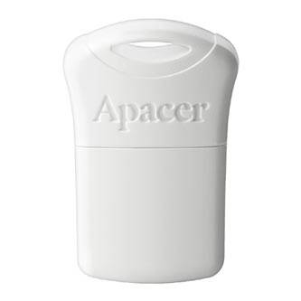 Apacer USB flash disk, USB 2.0, 64GB, AH116, bílý, AP64GAH116W-1, USB A, s krytkou