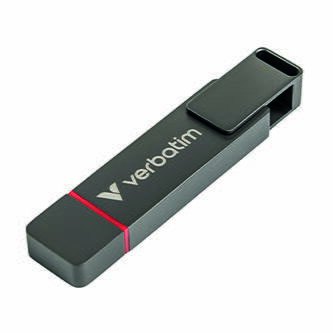 Verbatim USB flash disk, USB C a USB 3.2 Gen 1, 512GB, Dual QuickStick, šedý, 32042, USB C, s poutkem