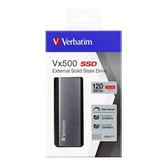 SSD Externí Verbatim Vx500, 47441, 120GB, stříbrný, 2.5", USB-C