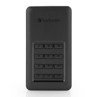 SSD Externí Verbatim Store N Go Secure, 53402, 256GB, černý, šifrovaný, s numerickou klávesnicí, konektor USB-C, 2.5", USB-C, GDPR