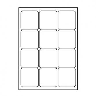 Logo etikety 66mm x 70mm, A4, matné, bílé, 12 etiket, 140g/m2, baleno po 10 ks, pro inkoustové a laserové tiskárny