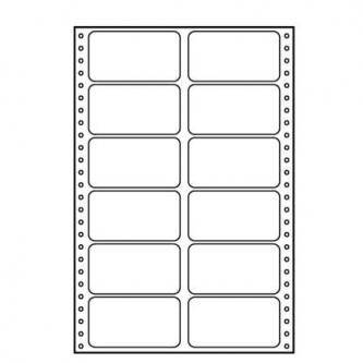 Tabelační etikety 89 x 48.8 mm, A4, dvouřadé, bílé, 12 etiket, baleno po 25 ks, pro jehličkové tiskárny