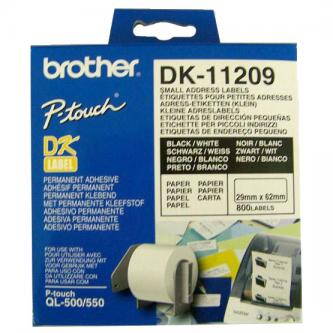 Brother papírové štítky 29mm x 62mm, bílá, 800 ks, DK11209, pro tiskárny řady QL