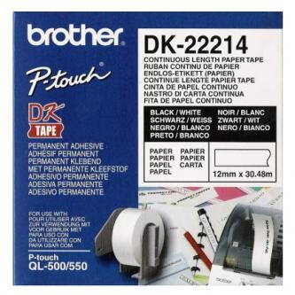 Brother papírová role 12mm x 30.48m, bílá, 1 ks, DK22214, pro tiskárny štítků