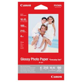 Canon Photo paper Everyday Use, foto papír, lesklý, bílý, 10x15cm, 4x6", 210 g/m2, 100 ks, GP-501, inkoustový